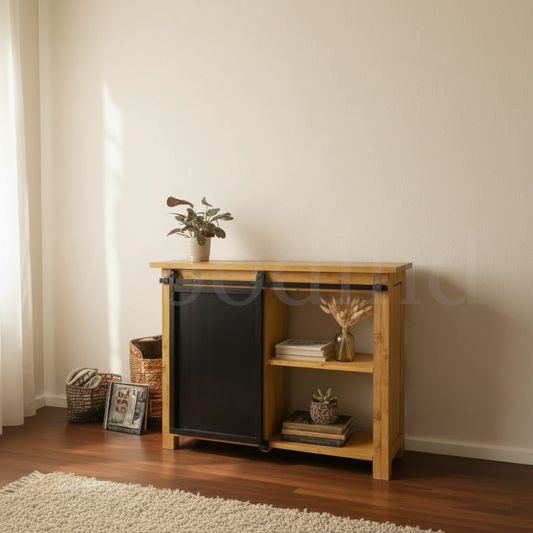 Buffet à porte coulissante industriel CLARA - Sur mesure WoodInd