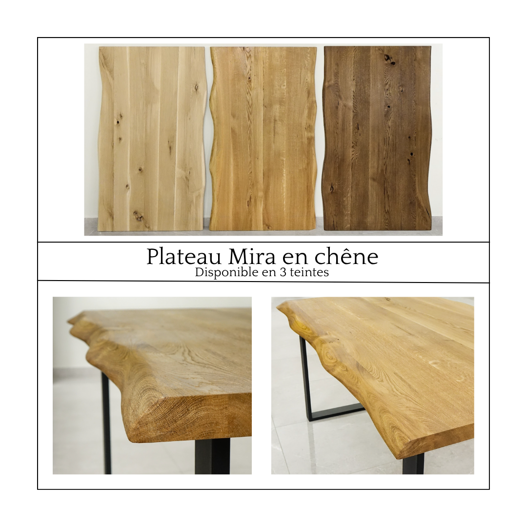 Table en chêne avec un pied centrale en fer noir - MILY La fabrique du meuble