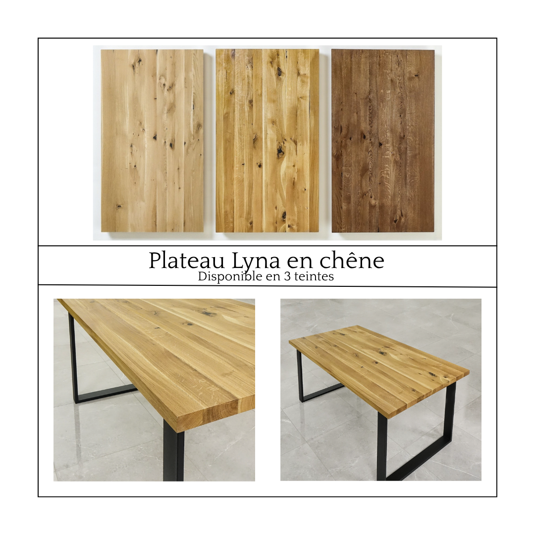 Table en chêne avec un pied centrale en fer noir - MILY La fabrique du meuble