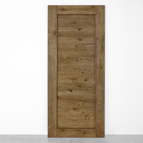 Porte coulissante avec miroir en chêne brut La fabrique du meuble