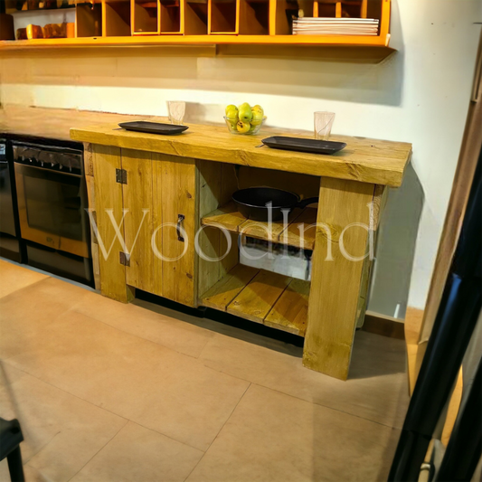 Ilot de cuisine en bois industriel MARINE - WoodInd