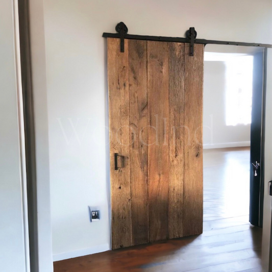 Porte coulissante sur rail moderne en bois - Sur Mesure