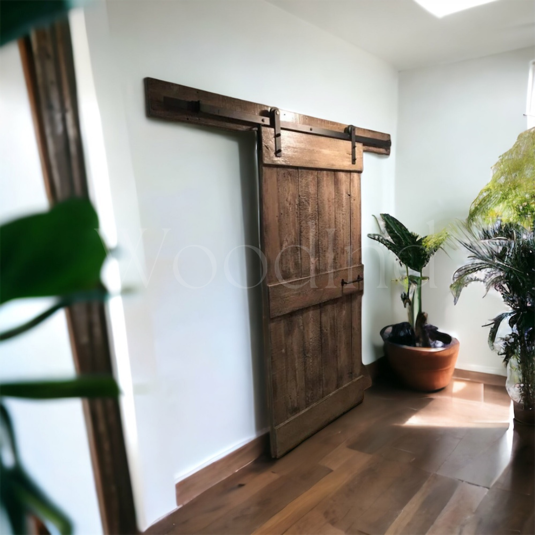 Porte coulissante en bois avec son rails - WoodInd